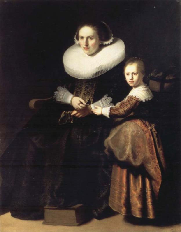 REMBRANDT Harmenszoon van Rijn Susana van Collen,Wife of Jean Pellicorne,and Her daughter Eva oil painting image